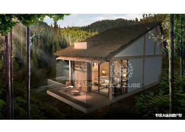 Hafif Çelik Yapı Modern Tatil Evleri Ahşap Görünüm Yamaç Çatı Tipi